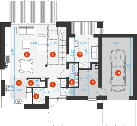 Atrakcyjny 2 - Rzut parteru