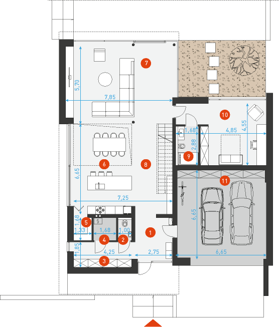 Autorski 1 - Rzut parteru