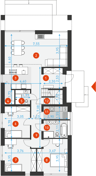 Beztroski 1 - Rzut parteru