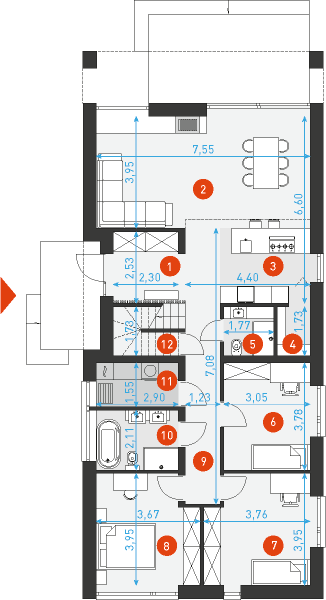 Beztroski 1 - Rzut parteru