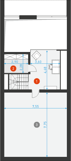 Beztroski 1 - Rzut poddasza