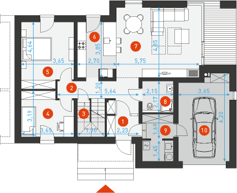 Ciekawy 1A - Rzut parteru