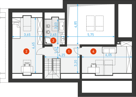 Ciekawy 1A - Rzut poddasza