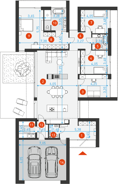 Dom Harmonii 1 - Rzut parteru