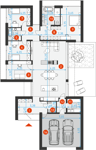 Dom Harmonii 1 - Rzut parteru