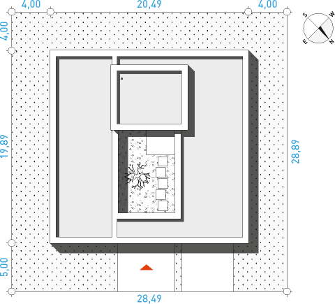 Dom z patio 1 - Działka / Nasłonecznienie