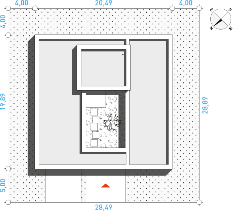 Dom z patio 1 - Działka / Nasłonecznienie