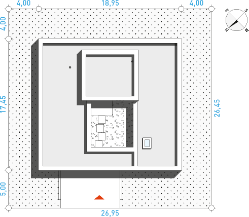 Dom z patio 2 - Działka / Nasłonecznienie