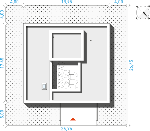 Dom z patio 2 - Działka / Nasłonecznienie