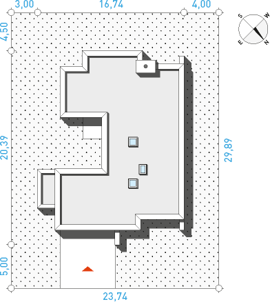 Dom z patio 3 - Działka / Nasłonecznienie