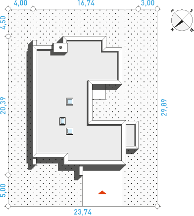 Dom z patio 3 - Działka / Nasłonecznienie