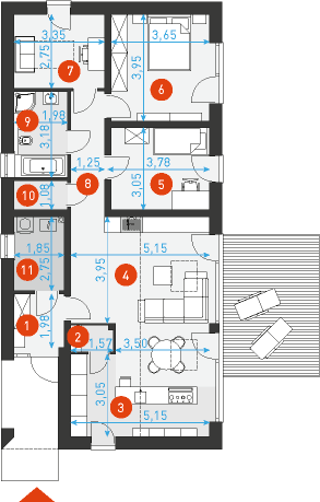 Ekonomiczny 1A - Rzut parteru