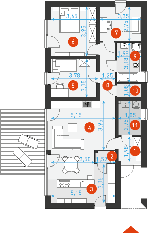 Ekonomiczny 1A - Rzut parteru