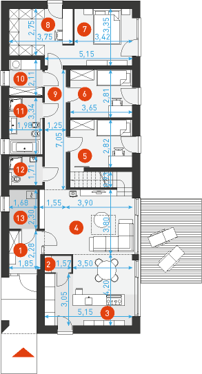 Ekonomiczny 2B - Rzut parteru
