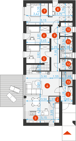 Ekonomiczny 2B - Rzut parteru