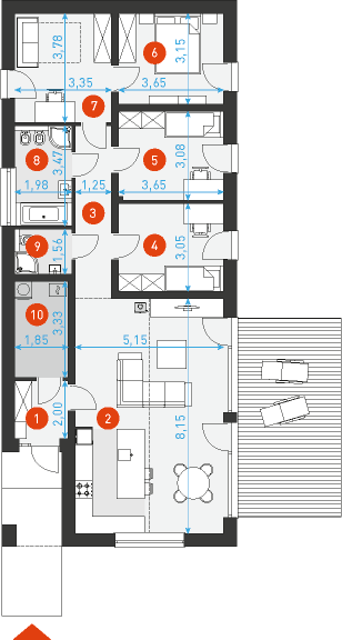 Ekonomiczny 2T - Rzut parteru