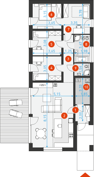 Ekonomiczny 2T - Rzut parteru