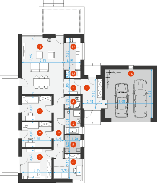 Ekonomiczny 5G - Rzut parteru