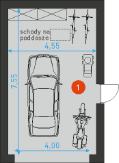 Garaż G1 - Rzut parteru