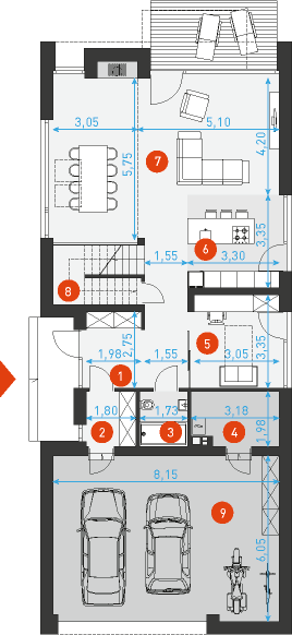 Idealny 1 - Rzut parteru