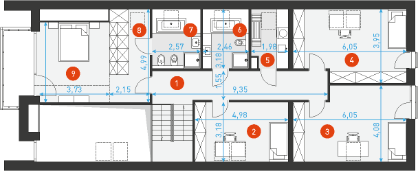 Idealny 1A - Rzut poddasza