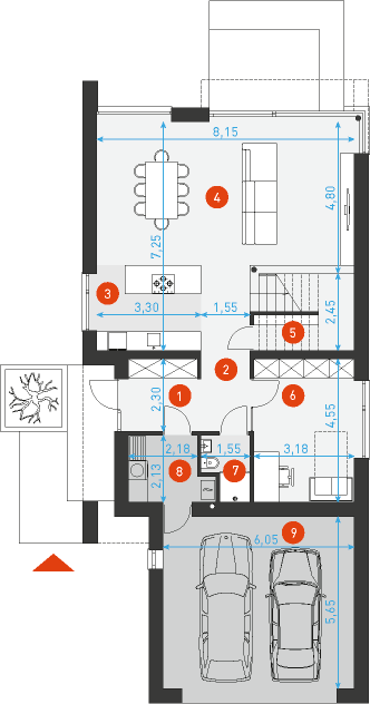 Idealny M2 - Rzut parteru