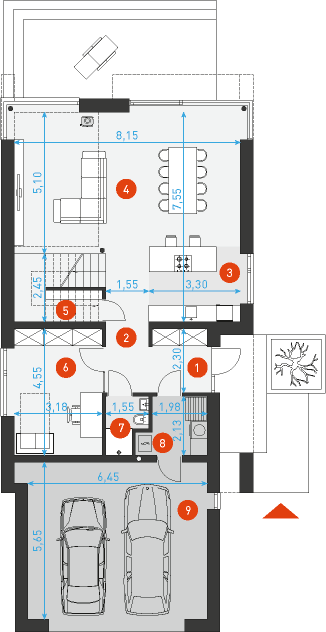 Idealny M3 - Rzut parteru