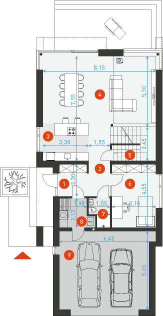 Idealny M3 - Rzut parteru