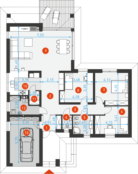 Kameralny 1 - Rzut parteru