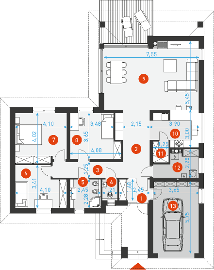 Kameralny 1 - Rzut parteru