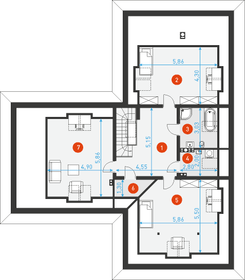 Kameralny 4 - Rzut poddasza