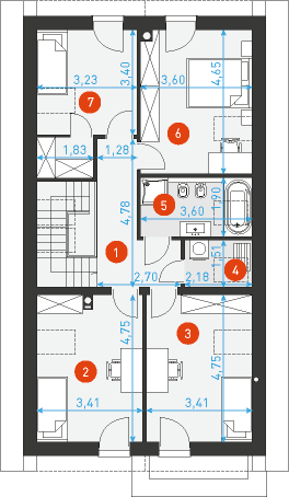 Miły 1 - Rzut poddasza