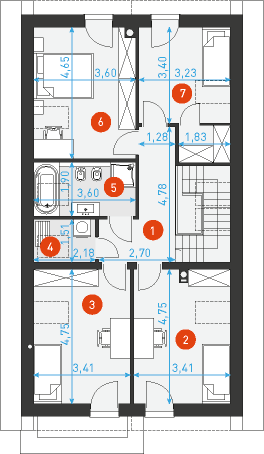 Miły 1 - Rzut poddasza