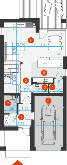 Miły 1A - Rzut parteru