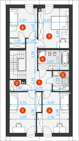 Miły 1A - Rzut poddasza