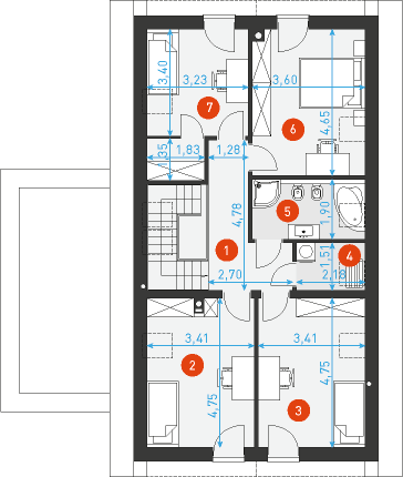 Miły 3 - Rzut poddasza