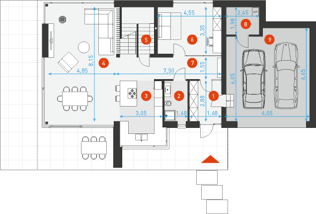 Modelowy 2 - Rzut parteru