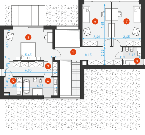Modern 1 - Rzut piętra