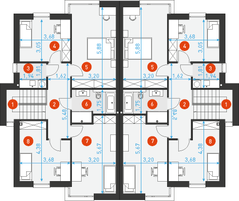 Modrzewiowy 2 - Rzut piętra