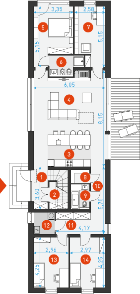 Naturalny 1 - Rzut parteru