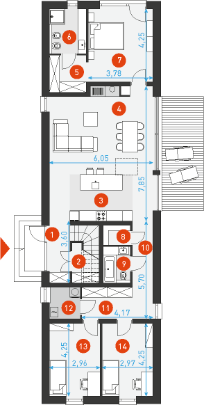 Naturalny 1A - Rzut parteru