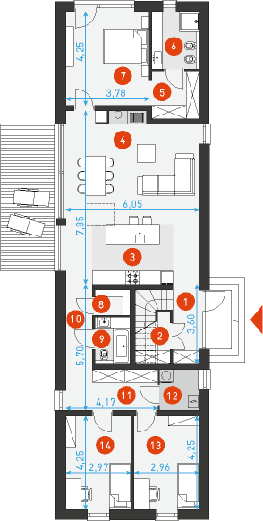 Naturalny 1A - Rzut parteru