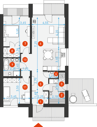 Nordic Duo M - Rzut parteru