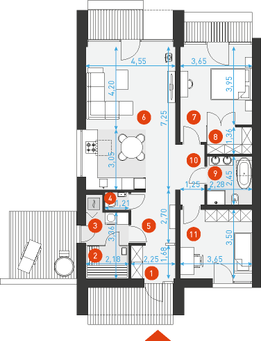 Nordic Duo M - Rzut parteru