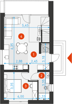 Nordic P70 1 - Rzut parteru