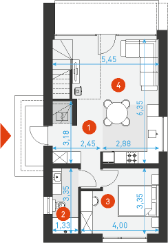 Nordic P70 1 - Rzut parteru