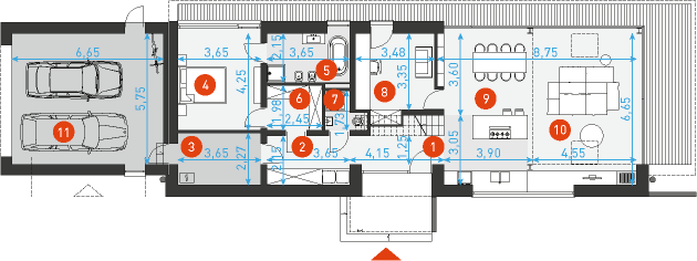 Odważny 1 - Rzut parteru