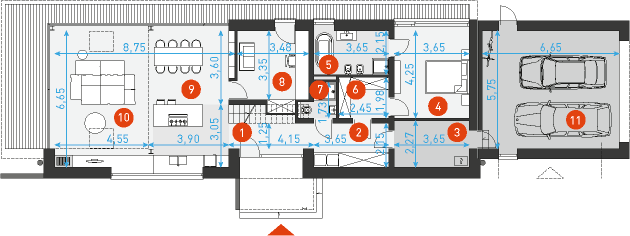 Odważny 1 - Rzut parteru