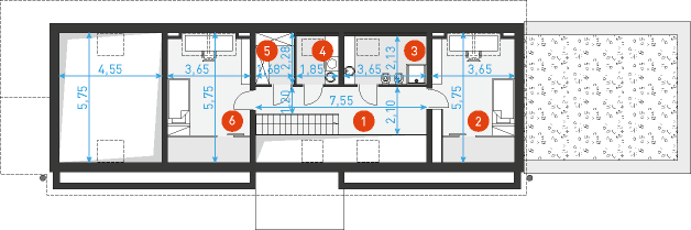 Odważny 1 - Rzut poddasza