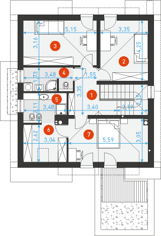 Praktyczny 1 - Rzut poddasza